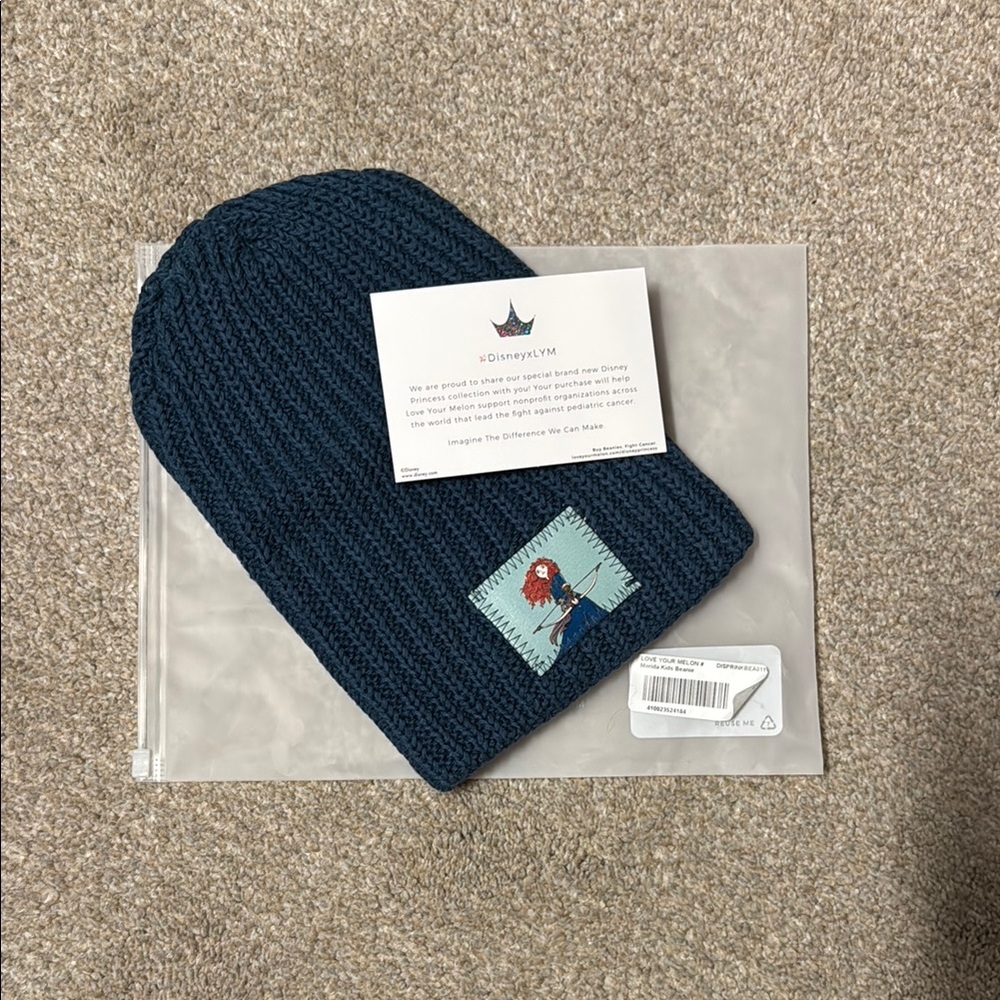 Disney Blue Knit Beanie with Merida Patch